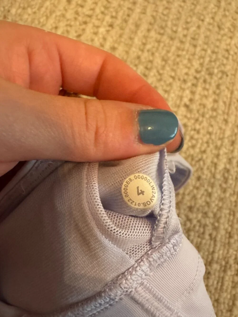 Lululemon size 4 light purple sports bra